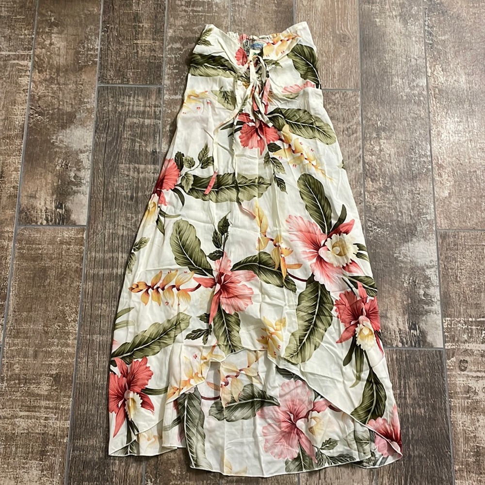 Strapless High Low Dress by Tropical Group Hawaiian Fashion, Size Small, NWT